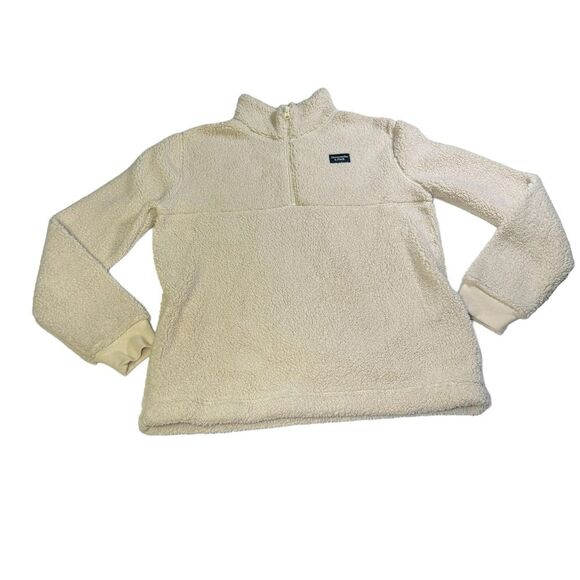 Abercrombie Kids Size 15/16 Faux Sherpa 1/4 Zip Pullover Sweater Cozy Warm - Picture 1 of 10